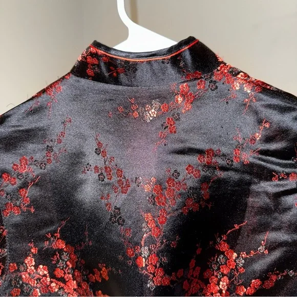 Chinese Mini Black and Red Floral Dress - Picture 12 of 12